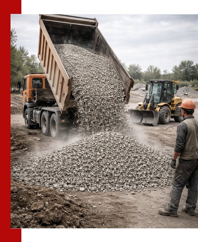 Доставка щебня в Сафонове крупными и мелкими фракциями