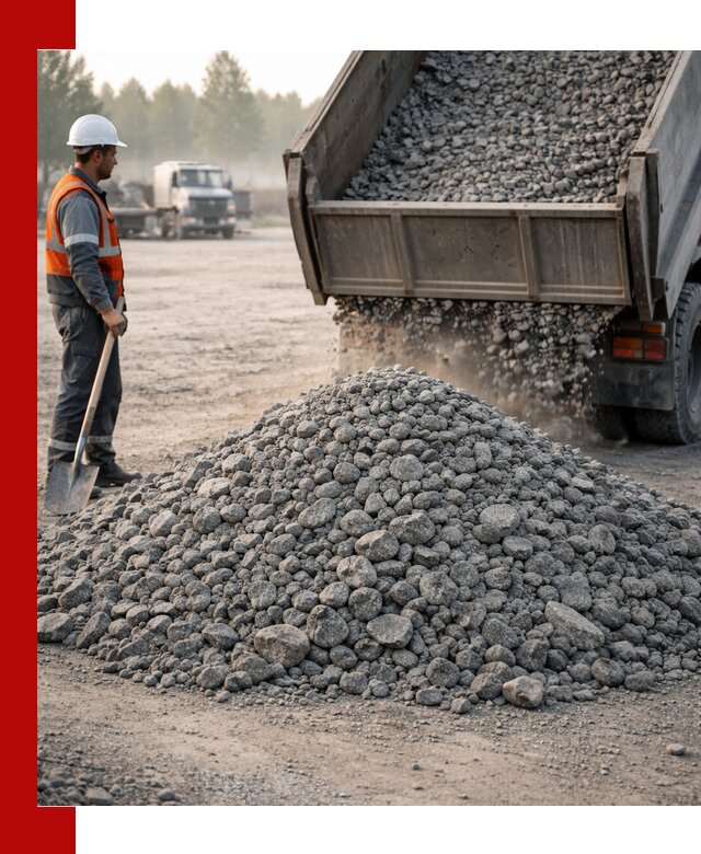 Гранитный щебень фракции 100–201 для строительства в Сафонове