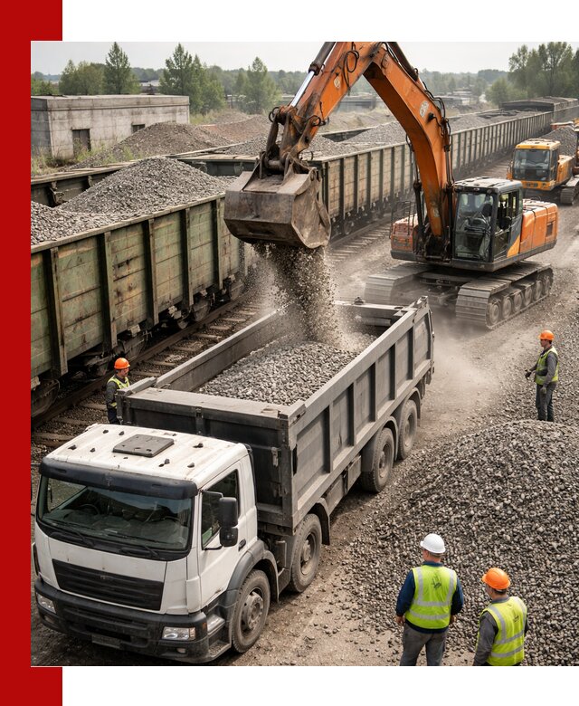 Железнодорожный щебень фракция 25–60 для поставок в Сафонове