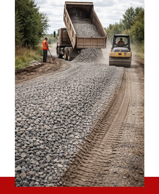 Щебень для отсыпки дороги в Сафонове от 2767 р. ПРОНЕРУДСфн