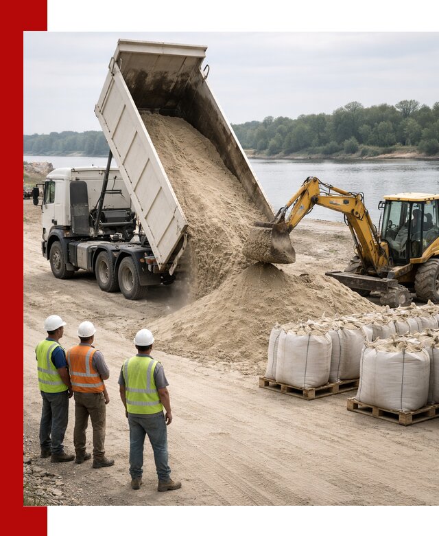 Доставка речного песка в Сафонове самосвалами и погрузкой