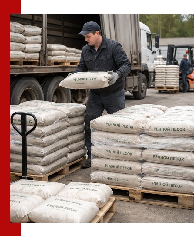 Речной песок в мешках с доставкой в Сафонове