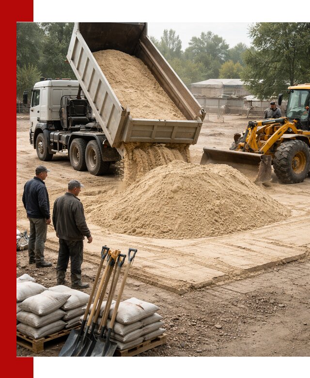 Доставка мытого песка в Сафонове с самосвалами по выгодной цене