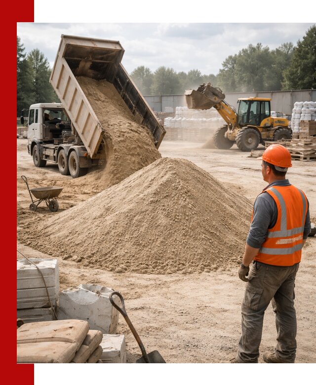 Доставка строительного песка с самосвалом в Сафонове