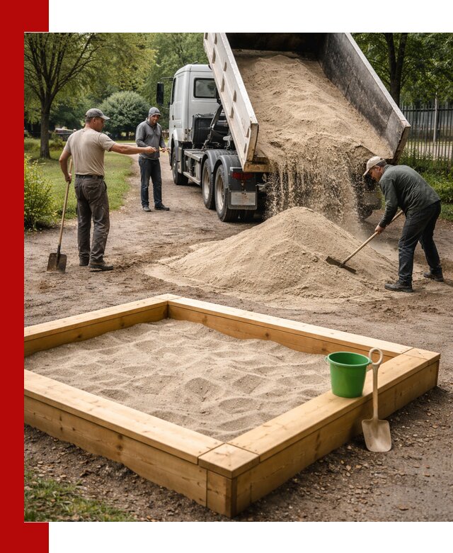 Песок для песочницы с доставкой в Сафонове недорого и чистый
