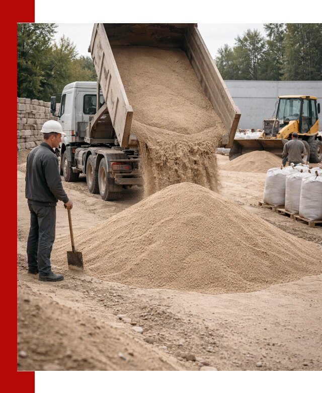 Кварцевый песок фракция 0–3 мм с доставкой в Сафонове