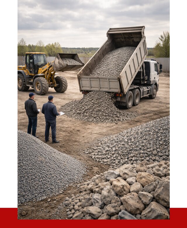 Гравий и камень с доставкой в Сафонове от 4304 р. - ПРОНЕРУДСфн