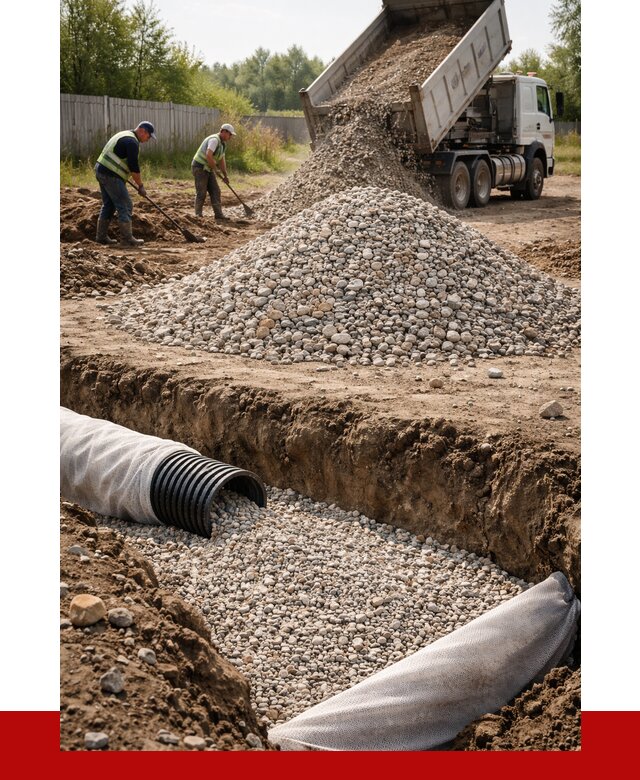 Гравий для дренажа в Сафонове от 2255 р., доставка ПРОНЕРУДСфн