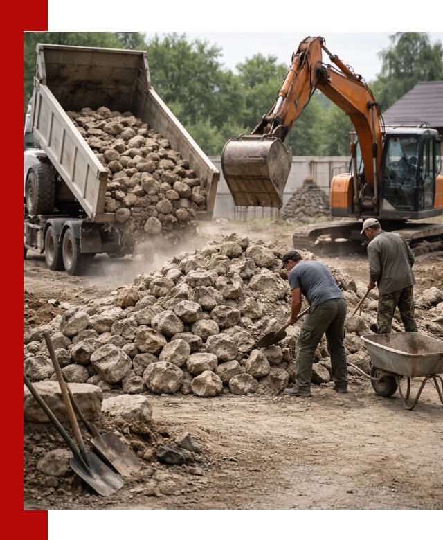 Доставка и разгрузка бутового камня в Сафонове