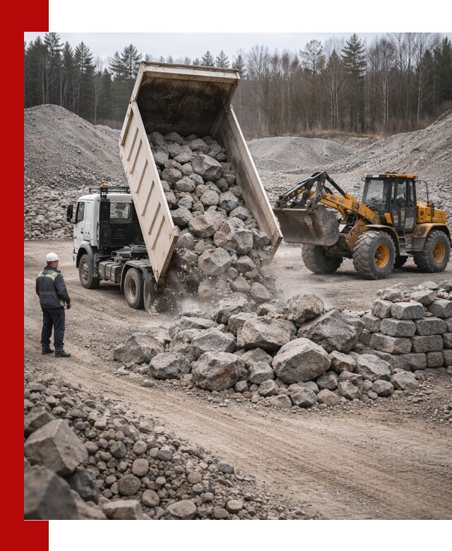 Доставка и продажа бутового гранитного камня в Сафонове