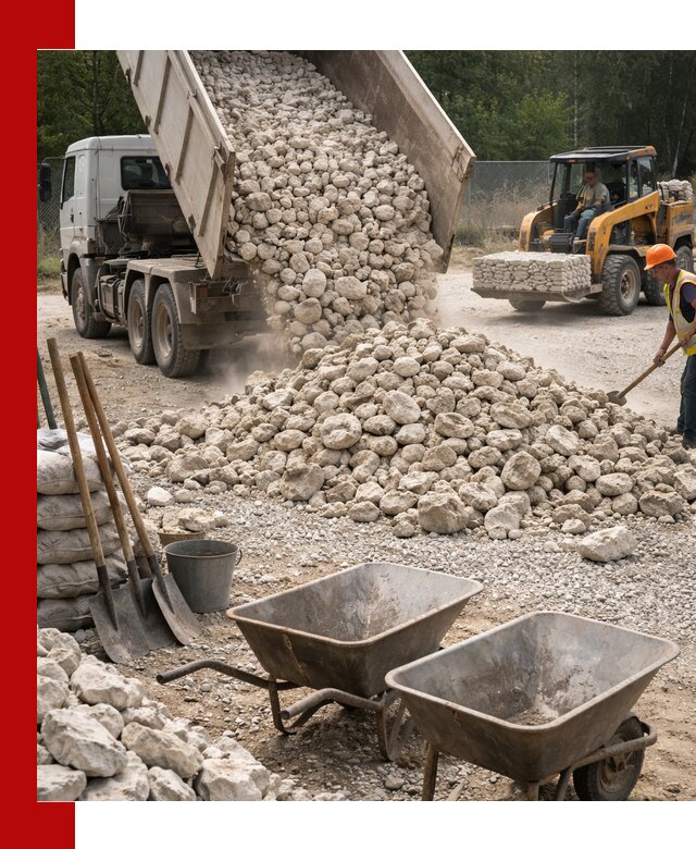 Доставка и продажа бутового известнякового камня в Сафонове