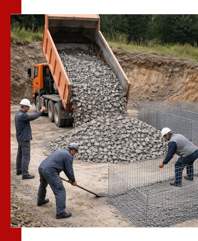 Камень для габионов с доставкой в Сафонове быстро и надёжно