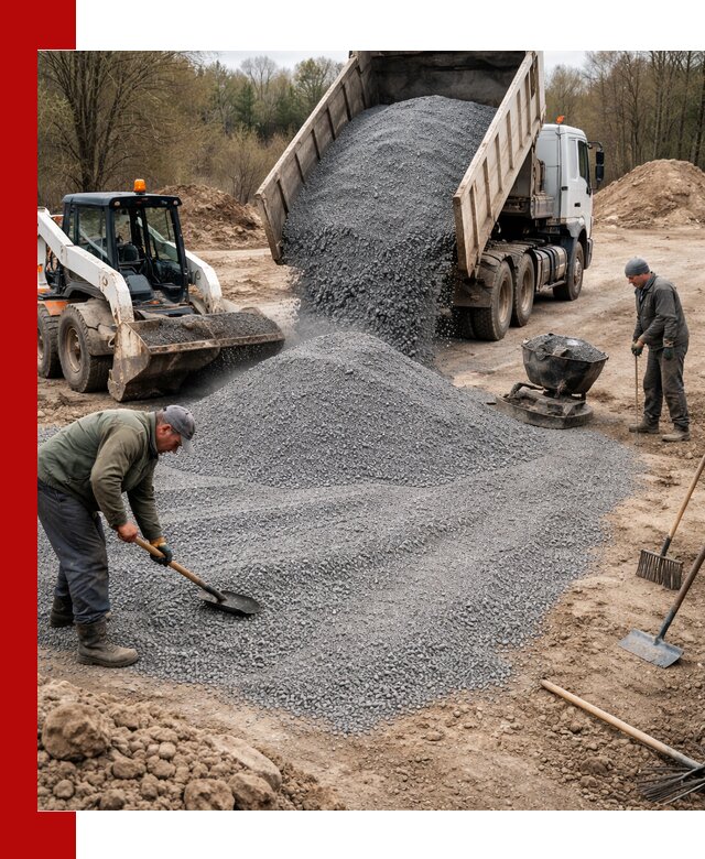 Отсев для подсыпки в Сафонове — доставка и подсыпка на участок