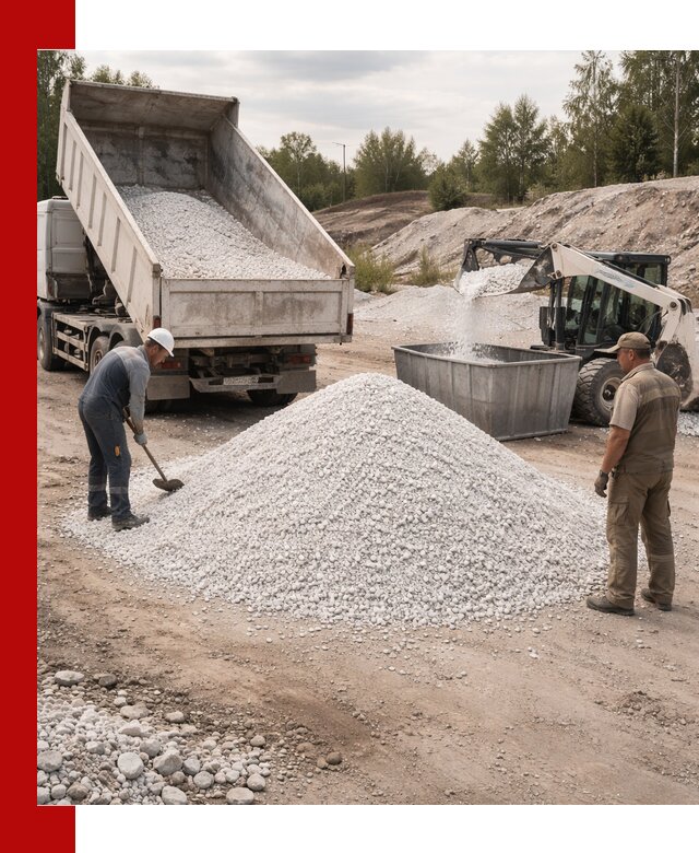 Доставка и продажа белой мраморной крошки в Сафонове