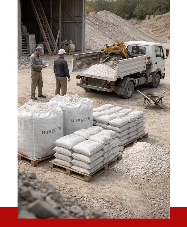 Известь строительная в Сафонове с доставкой от 4304 р. | ПРОНЕРУДСфн