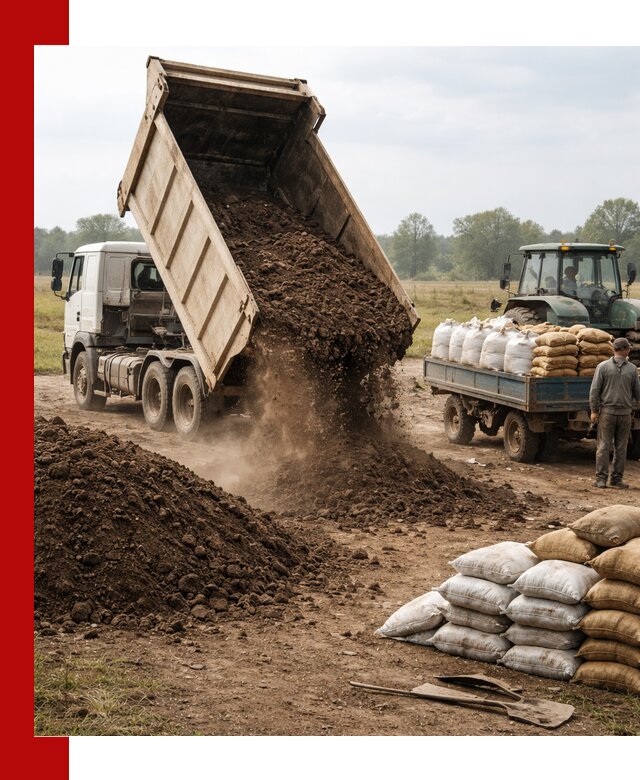 Доставка грунта и удобрений оптом в Сафонове для сельхоз и строительства