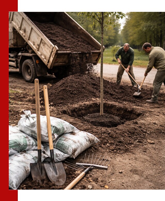 Грунт для посадки деревьев в Сафонове — доставка и подготовка почвы