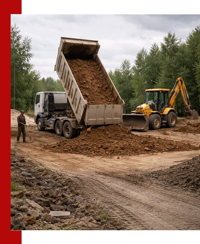 Доставка суглинка самосвалами в Сафонове подсыпка и планировка