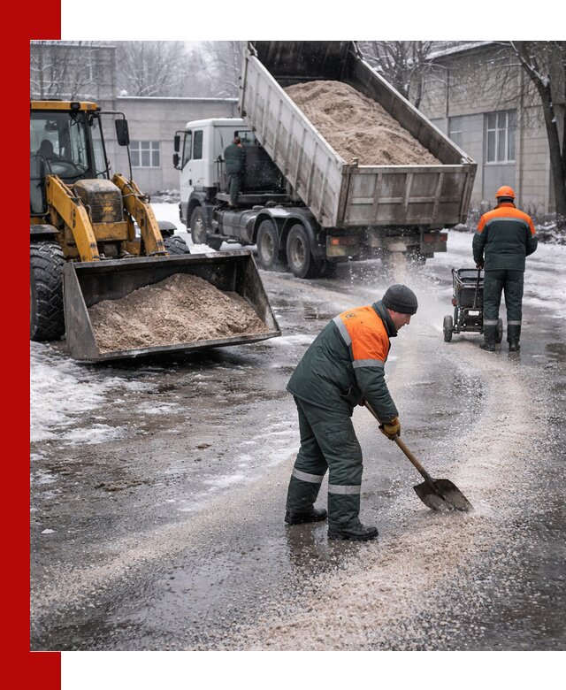 Реагент против гололеда с доставкой и нанесением в Сафонове