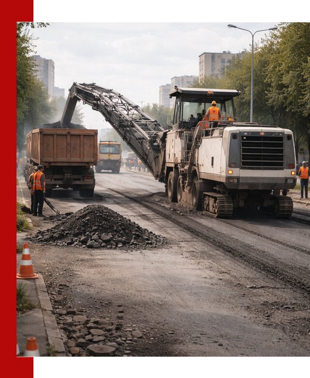 Фрезерованный асфальт в Сафонове — удаление и вывоз старого покрытия