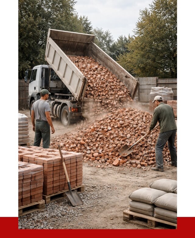 Бой кирпича в Сафонове с доставкой от 4304 руб/куб | ПРОНЕРУДСфн