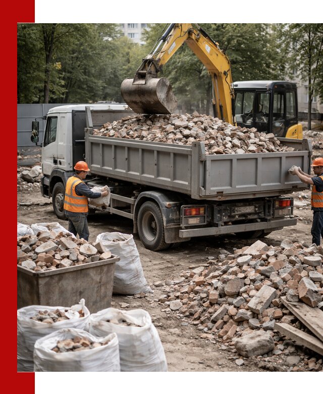 Вывоз строительного мусора в Сафонове с самосвалами и контейнерами