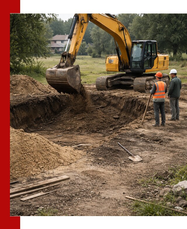 Рытье котлована под фундамент в Сафонове (быстро и недорого)