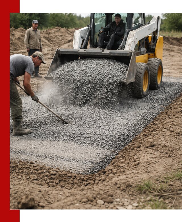 Устройство щебеночной подушки в Сафонове для дорог и фундаментов